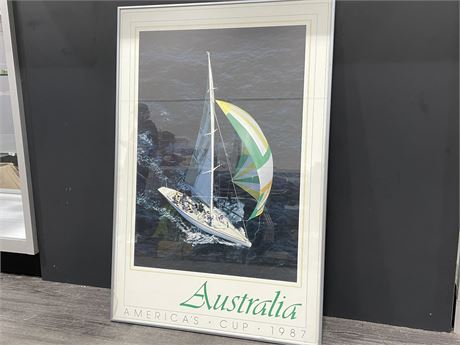 AUSTRALIA OFFICIAL AMERICAS CUP POSTER 1987 22”x33”