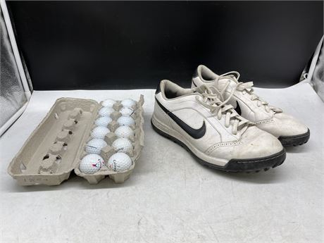 NIKE GOLF SHOES SIZE 11 WITH 12 CALLAWAY BALLS