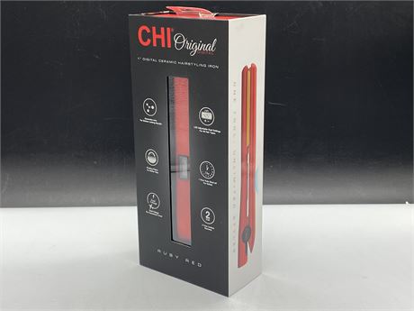 NEW CHI ORIGINAL RED 1” DIGITAL CERAMIC FLAT IRON