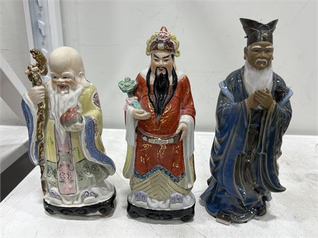 3 CHINESE FIGURES - TALLEST IS 13”