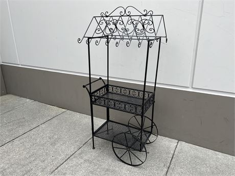 WROUGHT IRON DECORATIVE CART 6FT TALL - COMES APART