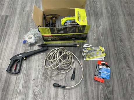 IN BOX RYOBI ONE + 1800 PSI ELECTRIC PRESSURE WASHER (MISSING 1 NOZZLE)