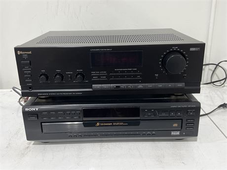 SHERWOOD RECEIVER & SONY COMPACT DISC PLAYER