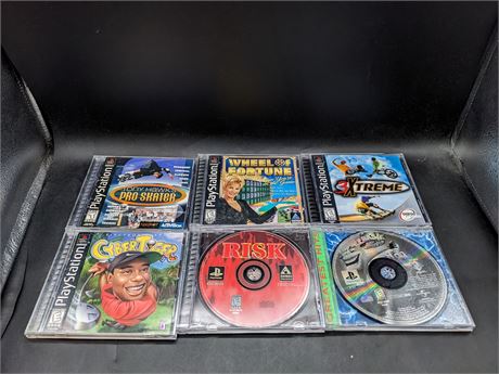 6 PLAYSTATION ONE GAMES - VERY GOOD CONDITION