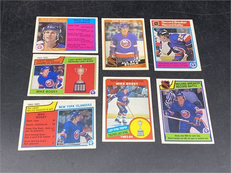 (7) 1980s MIKE BOSSY CARDS