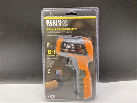 NEW KLEIN TOOLS DUAL-LASER INFRARED THERMOMETER - TEMP RANGE OF -30° TO 400°