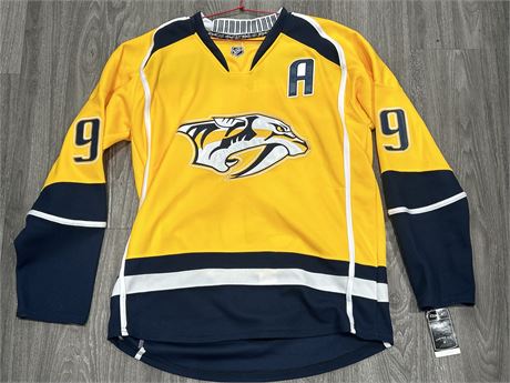 NASHVILLE PREDATORS FILIP FORSBERG JERSEY W/FIGHT STRAP AND TAGS ATTACHED