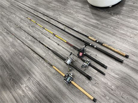 6 FISHING RODS INCLUDES 4 REELS