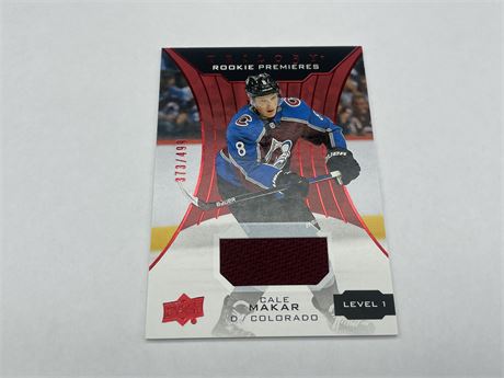 2020 TRILOGY ROOKIE PREMIERES CALE MAKAR PATCH CARD #373/499
