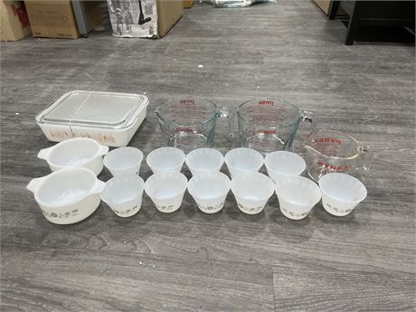 PYREX MEASURING CUPS + BAKING DISHES