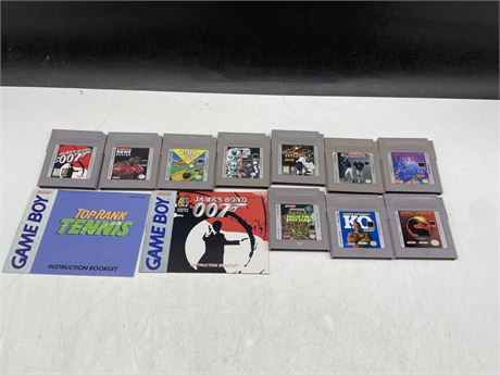 LOT OF 10 GAMEBOY GAMES