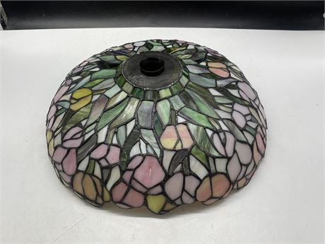 ANTIQUE HEAVY STAINED GLASS SHADE