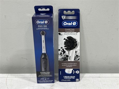 (NEW) ORAL-B PRO 100 TOOTHBRUSH W/BRUSH HEADS