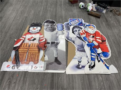 4 LARGE CARDBOARD CUT OUTS (TALLEST IS 70”)
