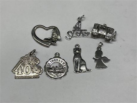 7 STERLING CHARMS