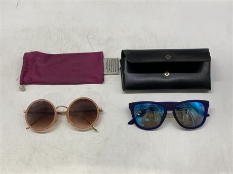 2 PAIRS OF MISC SUN GLASSES W/ CASES