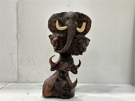 HAND MADE AFRICAN BIG 5 STATUE (14”)