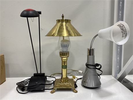 3 LAMPS INCLUDING ‘ORIENT EXPRESS’ BRASS LAMP