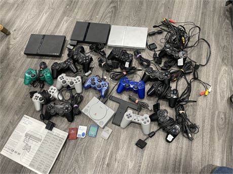 PS2 HARDWARE LOT FOR PARTS OR REPAIR (AS IS)