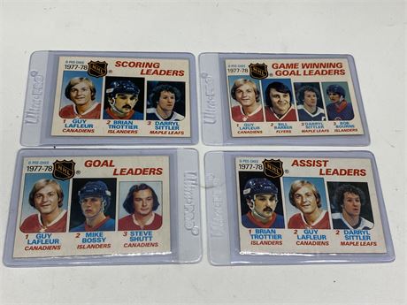 (4) 1978/79 NHL LEAGUE LEADERS CARDS