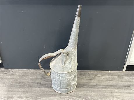 VINTAGE GALVANIZED WATERING CAN - 30” TALL