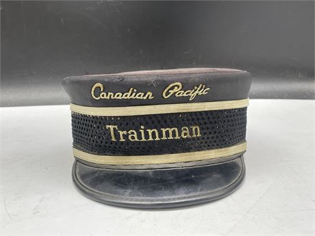 CANADIAN PACIFIC TRAINMAN VINTAGE CAP - WILLIAM SCULLY - SZ 7 1/4