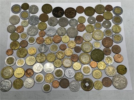 LARGE LOT OF COINS FROM AROUND THE WORLD