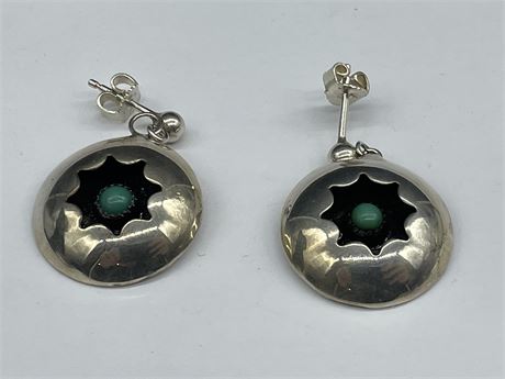 STERLING SILVER 925 EARRINGS WITH TURQUOISE