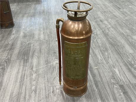 VINTAGE COPPER FIRE EXTINGUISHER (24” tall)