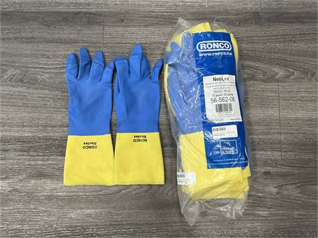 NEW 12PACK RONCO NEOLEX LATEX GLOVES - SIZE M