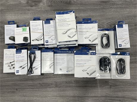 BULK LOT OF MISC INSIGNIA CABLES - APPROX 45 ITEMS