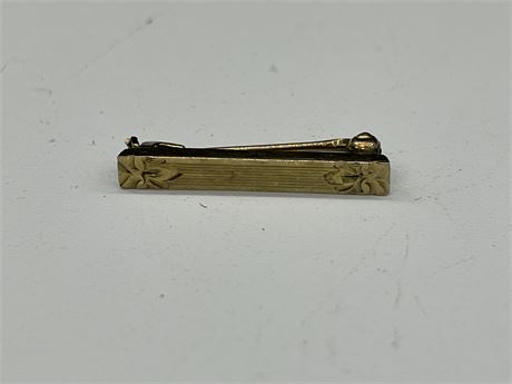 10K BAR PIN WITH FLOWERS