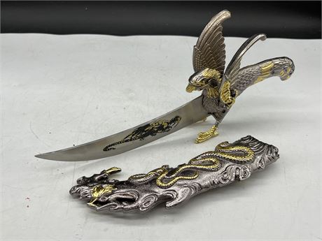 STAINLESS STEEL STANDING EAGLE KNIFE (14”)