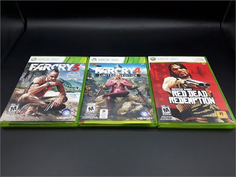 RED DEAD REDEMPTION / FARCRY 3 & 4 - XBOX 360