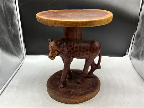 AFRICAN WOOD STOOL / TABLE (17”)