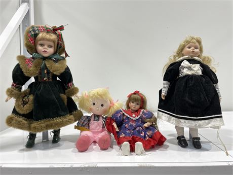 4 COLLECTABLE DOLLS