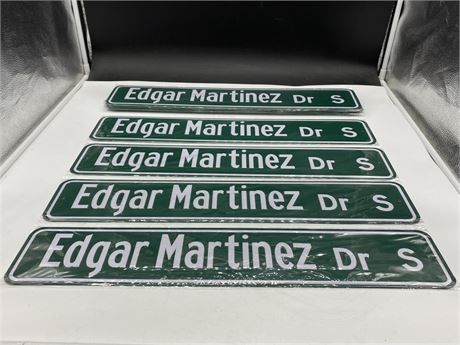 15 TIN “EDGAR MARTINEZ” STREET SIGNS - 5” X 24”