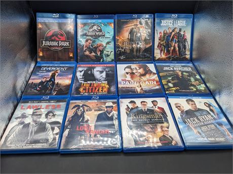 12 ACTION BLU-RAY MOVIES - VERY GOOD CONDITION