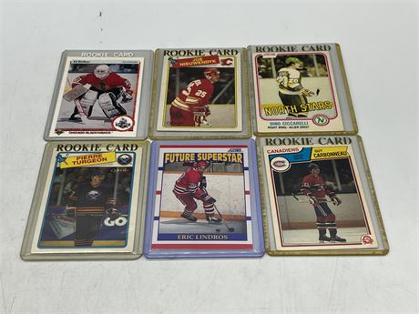 6 HALL OF FAME ROOKIE CARDS