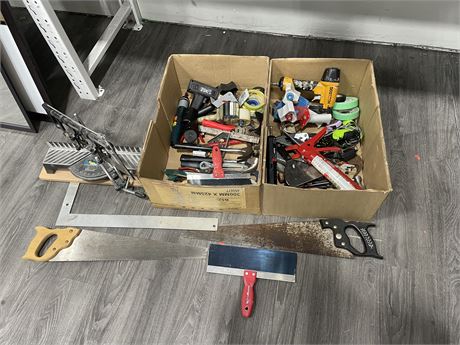 2 BOXES OF MISC TOOLS