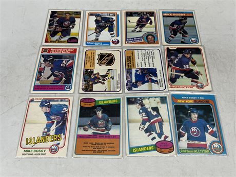 12 MIKE BOSSY CARDS 1970-80s