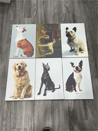 6 DOG CANVAS PRINTS - 17”x11”