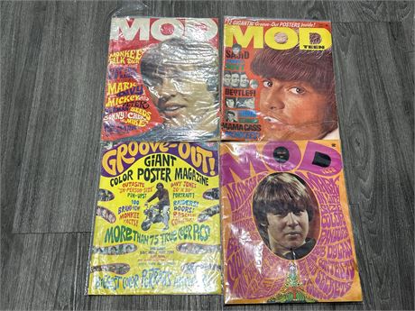 LOT OF 4 1960’S MOD AND GROOVE OUT MAGAZINES