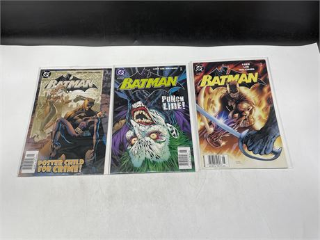 3 BATMAN COMICS #613-614 & #616