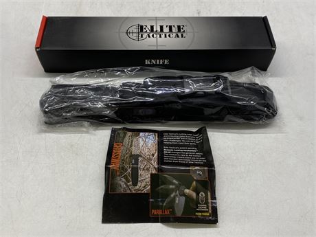 NEW IN OPENED BOX ELITE TACTICAL KNIFE W/SHEETH