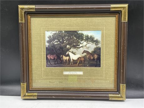 GEORGE STUBBS MARES & FOALS FRAMED PRINT 18”x16”