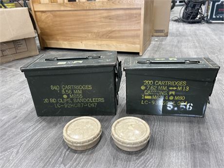 VINTAGE AMMO CRATES & BUTTER DISHES
