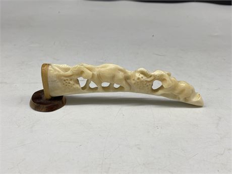 HAND CARVED IVORY TUSK (6”)