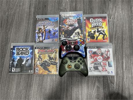 6 PS3 GAMES + 2 CONTROLLERS