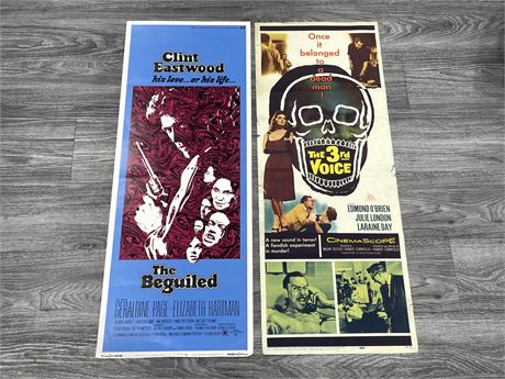 1971 “THE BEGUILED” & 1960 “THE 3RD VOICE” MOVIE POSTERS 14”x36”